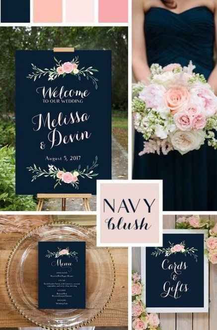 Navy Blue & Blush Wedding | Weddings, Style and Décor | Wedding Forums | WeddingWire Wedding Flowers Coral, Navy Blue And Pink Wedding, Pink Wedding Sign, Blue And Pink Wedding, Blue Color Palettes, Coral Wedding Flowers, Blue And Blush Wedding, Navy Suits, Wedding Color Scheme