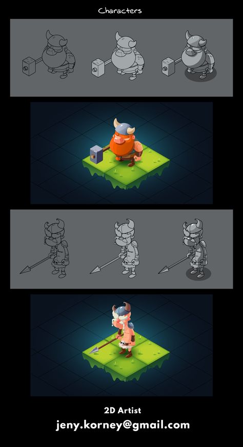 Isometric 2d Game Art, Isometric Character Game Art, Isometric Game Design, Isometric Character Design, Vikings Characters, Isometric Game Art, Isometric Games, Isometric Character, Mobile Game Art