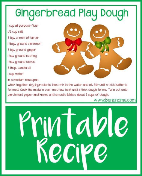 Deliciously scented gingerbread play dough recipe with free printable. Gingerbread Theme For Toddlers, Gingerbread Recipe Printable, Gingerbread Play Doh, Gingerbread Playdoh, Gingerbread Playdough Recipe, Gingerbread Day, Recipe Free Printable, Gingerbread Playdough, Preschool Gingerbread