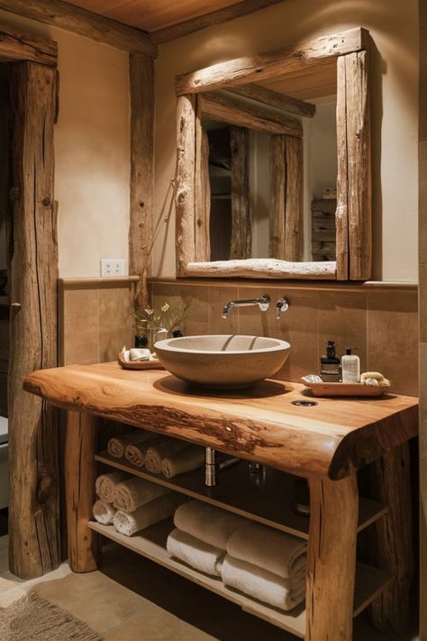 20 DIY Bathroom Vanity [Easy Ideas] Rustic Vanity Diy, Rustic Bathroom Vanity Ideas, Painting A Reclaimed Rustic Bathroom Vanity, Cabin Vanity Ideas, Bathroom Vanity Pallet Ideas, Barnwood Bathroom Vanity Diy, Build A Bathroom Vanity, Diy Rustic Bathroom Vanity, Diy Sink Vanity