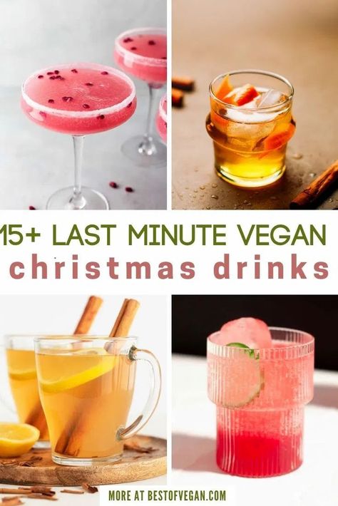 Iced, hot, spicy, creamy, boozy, or alcohol-free – our list of last-minute vegan Christmas drinks has something for everyone! Get the recipes here. #bestofvegan #veganchristmas Vegan Cocktail Recipes, Aperitif Drinks, Xmas Cocktails, Vegan Holiday Cookies, Vegan Cocktails, Vegan Xmas, Vegan Eggnog, Vegan Alcohol, Vegan Holiday Recipes