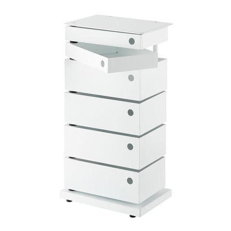 Like-it White Slim Tower | The Container Store Boho Spa, Home Office Shelves, Business Interior, Mobile Workbench, Organizing Paperwork, Lash Salon, Storage Caddy, Nail Room, Beauty Storage