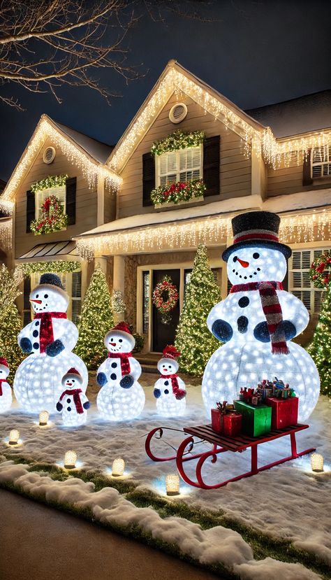 17+ Jaw-Dropping 🎄 Christmas Yard Decorating Ideas That'll Wow Your Neighbors Simple Christmas Yard Decor, Outdoor Christmas Yard Lights, Outside Yard Christmas Decorations, Cheap Christmas Outdoor Decor, Decorating Truck For Christmas Parade, Christmas Light House Exterior, Outside Christmas Decorations Yards, Christmas Decor Ideas Outdoor 2024, Christmas Front Yard Decorations