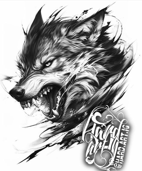 Vicious Wolf Tattoo, Growling Wolf Tattoo Design, Roman Wolf Tattoo, Black Wolf Tattoo Design, Growling Wolf Tattoo, Side Rib Tattoo Men, K9 Tattoo, Wolf Neck Tattoo, Wolves Tattoo