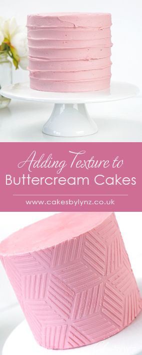 Adding Texture onto Buttercream Cakes - Rustic buttercream, texture comb & buttercream stencils How To Make Lines On A Cake, Buttercream Icing Cakes Design, Side Of Cake Decorating, Textured Buttercream Cake Designs, Textured Cake Ideas, How To Use Stencil On Buttercream Cake, Buttercream Cake Borders, Textured Buttercream Cake Tutorial, Frosted Cake Designs