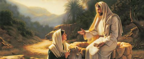 The Church of Jesus Christ of Latter-day Saints// The Official Church Website The Woman At The Well, Woman At The Well, The Words, The Well, A Woman, Jesus, Stone, Wall