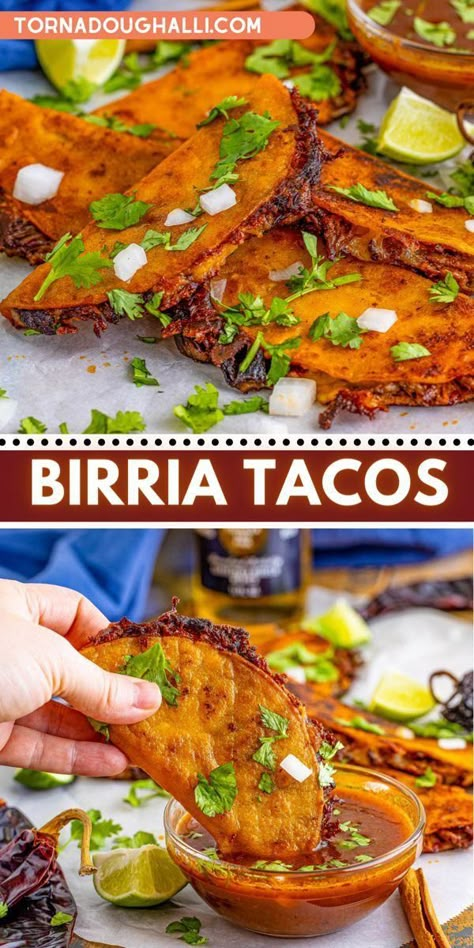 Birria Tacos Recipe, Beef Birria Recipe, Birria Tacos, Tender Meat, Thanksgiving Menu Ideas, Thanksgiving Menu, Taco Recipes, Mexican Food Recipes Authentic, Menu Ideas