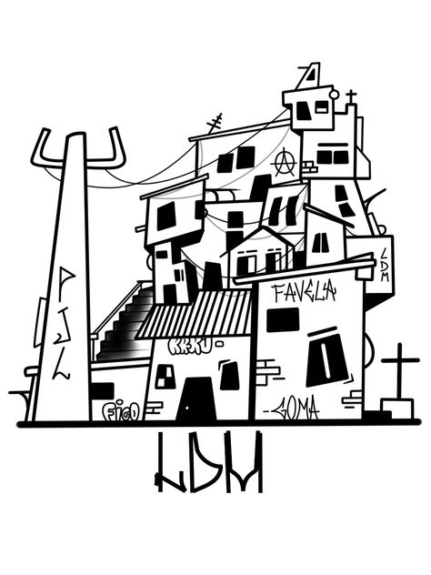 Uma obra baseada nas favelas e becos de Belô... Desenho Tattoo, Samba, Piercings, Print On Demand, Graffiti, Solar, Sketch, Google Search, Drawings