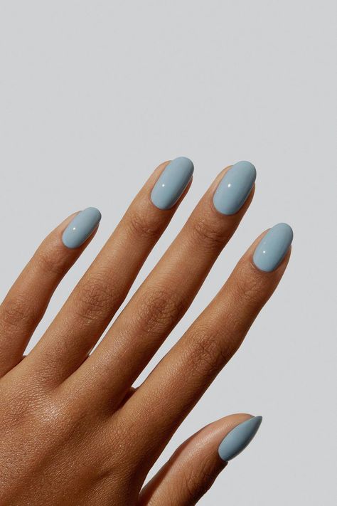 Trending Nail Colors, Latest Nail Colours, Nail Colors And Designs, Summer Nail Colors, Blue Gel Nails, Instant Nails, Light Blue Nails, Nail Color Trends, Spring Nail Colors