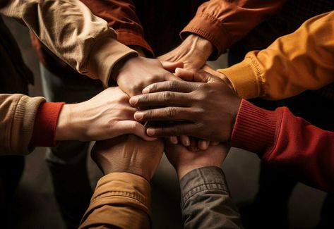 Solidarity unite people hands together community teamwork realistic image, ultra hd Helping Others Pictures, Community Aesthetic, Social Services Worker, People Holding Hands, Community Policing, Desk Diy, Workers Union, Lehnga Dress, Hands Together