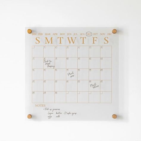 Martha Stewart Premium Acrylic Wall Calendar with Dry Erase Marker - On Sale - Bed Bath & Beyond - 38395076 Calendar Wall Decor, Acrylic Wall Calendar, Dry Erase Wall Calendar, Art School Supplies, Block Calendar, Organizer Desk, Dry Erase Wall, Liquid Chalk Markers, Desk Organizer Set