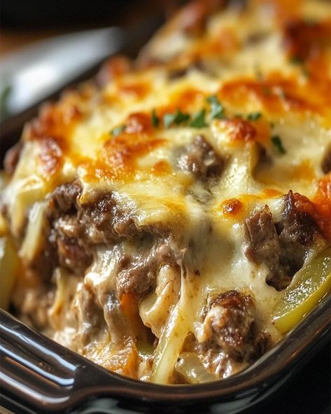 Philly Cheese Steak Lasagna Recipe, Philly Steak Casserole, Beef Risotto, Cheese Steak Casserole, Philadelphia Cheesesteak, Philly Cheesesteak Casserole, Steak Casserole, Philly Cheese Steak Casserole, Cheese Steak