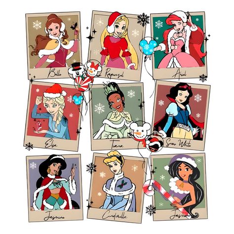 Christmas Disney Printables, Disney Christmas Characters, Christmas Disney Princess, Disney Princess Christmas, Disney Pop Art, Christmas Princess, Disney Png, Princess Png, Dr Seuss Day