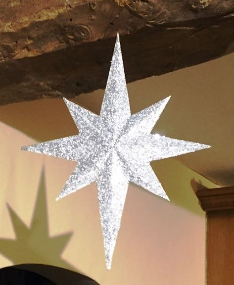 3D Star of Bethlehem Christmas decoration. Star Of Bethlehem Diy, Christmas Star Of Bethlehem, Bethlehem Dinner, Make A Paper Flower, Nativity Star, Ward Christmas Party, Bethlehem Christmas, Diy Star, Christmas Pageant