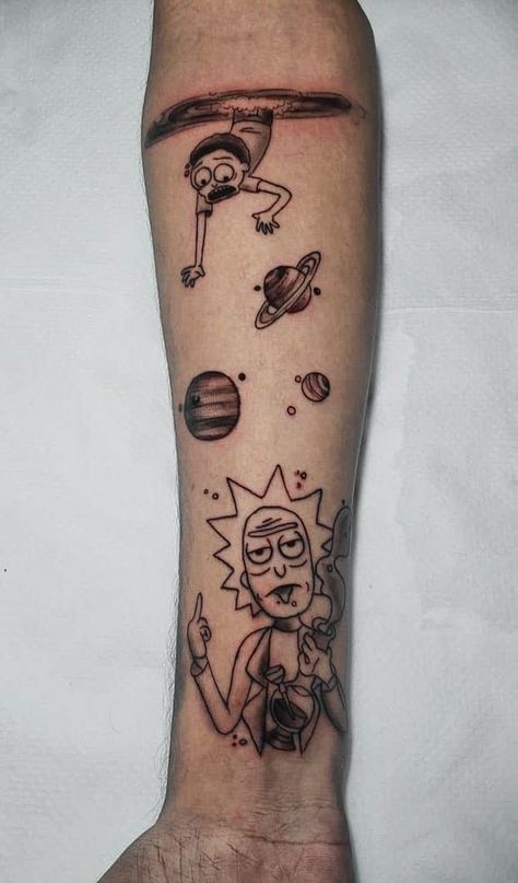 Rick Morty Tattoo, Rick Tattoo, Lip Print Tattoos, Demon Tattoos, Tattoos Celtic, Runner Tattoo, Tattoos Feminine, Tattoos Quote, Tattoos Fine Line