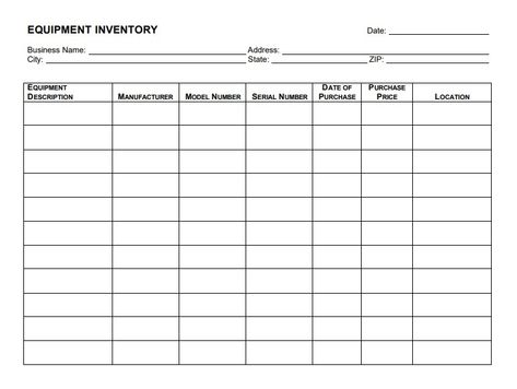 Equipment Inventory Templates | 4+ Free Printable Word, Excel & PDF Formats Inventory Management Templates, Inventory Printable, Inventory Template, Printable Forms, Monthly Budget Printable, Small Business Start Up, Bookkeeping Templates, Word Templates, Free Word