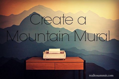 Diy Mountain Mural, Room Beds, Mountain Wall Mural, Mountain Mural, Mountain Nursery, Boy Bedroom, Big Boy Room, Mountain Paintings, Wall Paint