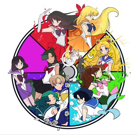 All Sailor Moon Characters, Sailor Moon Characters, Powerpuff Girls Characters, The Color Wheel, Sailor Pluto, Sailor Moon Character, Sailor Saturn, Character Wallpaper, Color Wheel