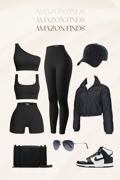 Black Athleisure, Athleisure Outfits Black Women, Gym Capsule Wardrobe, Black Athleisure Outfits, Athleisure Essentials, Gym Fits, Athleisure Wear, Summer Capsule Wardrobe, Athleisure Fashion