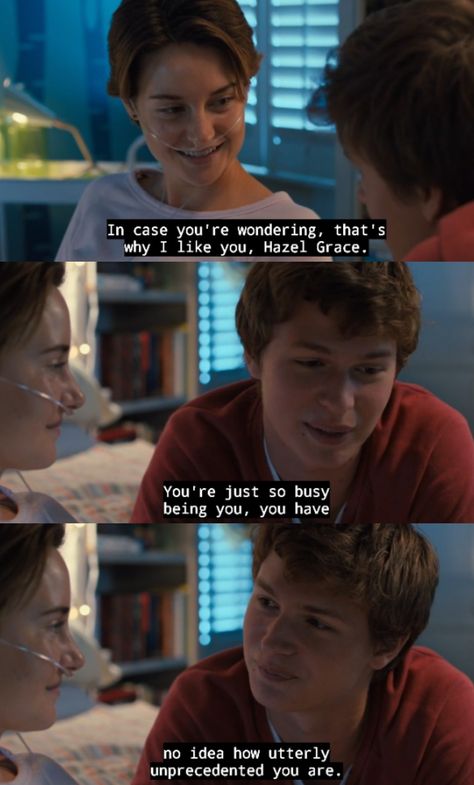 Hazel & Augustus ❤️ Hazel And Augustus, Fault In The Stars, The Fault In Our Stars Quotes, The Spectacular Now, Augustus Waters, Learn Japanese Words, Movies Quotes Scene, Favorite Movie Quotes, Star Quotes