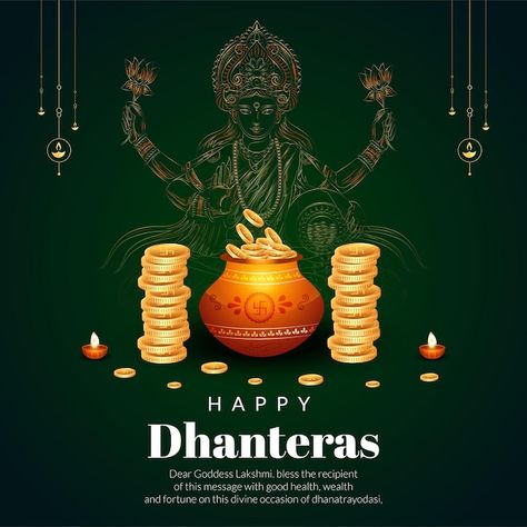 Vector creative banner design of indian ... | Premium Vector #Freepik #vector #dhanteras #happy-dhanteras #shubh-dhanteras #goddess-lakshmi Dhanteras Creative, Creative Banner Design, Dhanteras Images, Diwali Pooja, Beautiful Butterfly Photography, Creative Banners, Happy Dhanteras, Diwali Images, Instagram Dp