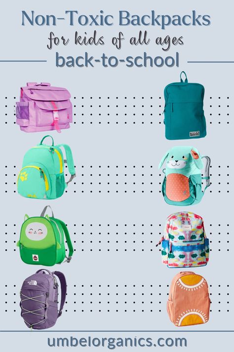 school backpacks Toxic School, School Shopping List, Preschool Backpack, Teen's Backpack, Clean Products, Backpacks For School, Back To College, Toxic Chemicals, Eco Friendly Living