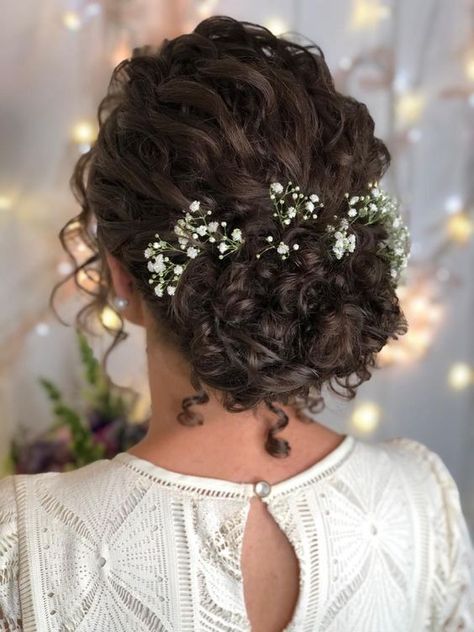 Bridal Hair Styles For Curly Hair, Curly Updos For Wedding, Bridal Updos For Naturally Curly Hair, Wedding Bride Hairstyles For Short Hair, Mid Length Curly Wedding Hairstyles, Curly Bun Hairstyles For Wedding, Curly Hair Wedding Hairstyles Natural, Hairstyle For Curly Hair For Wedding, Natural Curly Bride Hair