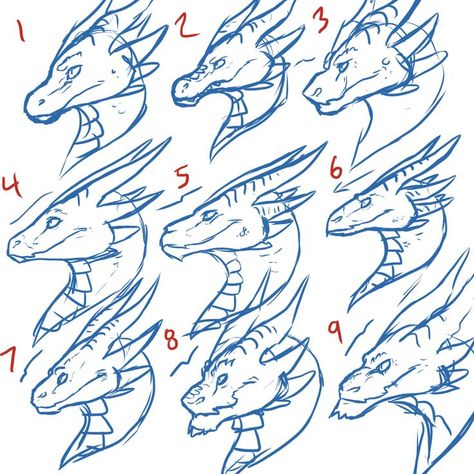 Dragon Tarot, Dragon Poses, Dragon Anatomy, Dragon Heads, Dragon Face, Different Artists, Dragon Sketch, Digital Art Beginner, Art Tools Drawing