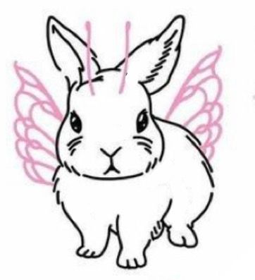 Bunny Wings Tattoo, Bunny With Fairy Wings Tattoo, Bunny With Wings Drawing, Bunny Fairy Tattoo, Angel Bunny Tattoo, Bunny With Wings, Fairy Wing Tattoos, Butterfly Wing Tattoo, Stick And Poke Ideas