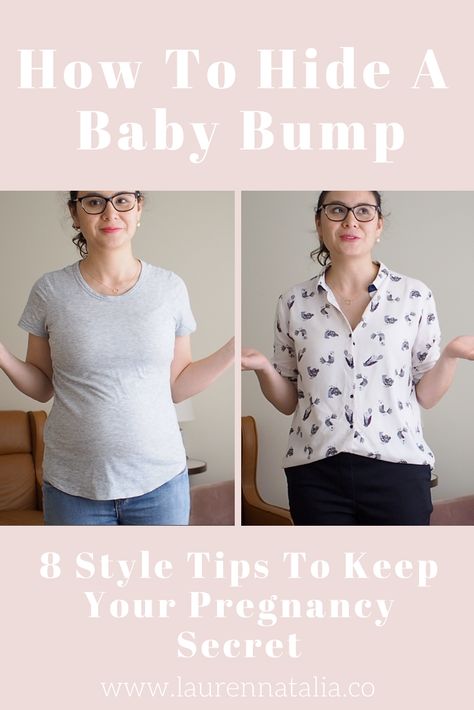 How To Hide A Baby Bump - 8 Style Tips To Keep Your Pregnancy Secret! — Lauren Natalia 5 Month Pregnant, 5 Month Pregnant Belly, Early Pregnancy Outfits, Hiding Pregnancy, 5 Weeks Pregnant, First Trimester Pregnancy, Pregnancy First Trimester, 5 Months Pregnant, Pregnancy Bump