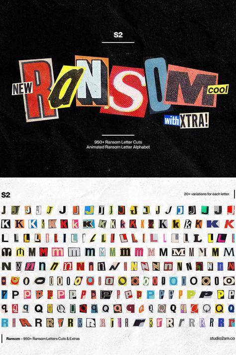 Paper Letters Design, Ransom Note Typography, Paper Letters Aesthetic, Ransom Letter Aesthetic, Ransom Note Aesthetic, Ransom Letter Alphabet, Alphabet Collage Letters, Ransom Letters Png, Ransom Font