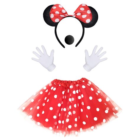 Fancy Dress For Women, Disfraz Minnie Mouse, Red Tutu Skirt, Minnie Mouse Costume, Girls Fancy Dress, Red Tutu, Mouse Costume, Minnie Mouse Ears Headband, Funny Costumes