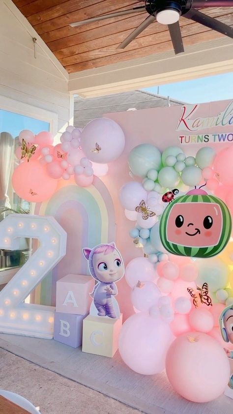 Cocomelon Decor, Festa Cocomelon, Cocomelon Theme, Coco Melon, Neutral Party, 2nd Birthday Party For Girl, 1st Birthday Girl Decorations