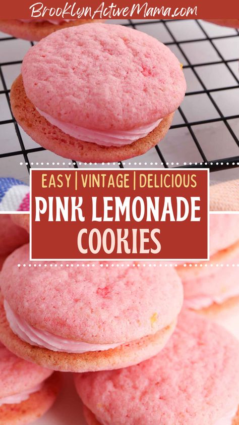 These Pink Lemonade Cookies chewy have a fun pink color and are great for bridal showers, gender reveals, and baby showers! Lemonade Cookies Recipe, Pink Baby Shower Cookies, Homemade Pink Lemonade, Pink Lemonade Cookies, Lemonade Cookies, Lemonade Strawberry, Cookies Chewy, Frosted Lemonade, Gooey Chocolate Chip Cookies