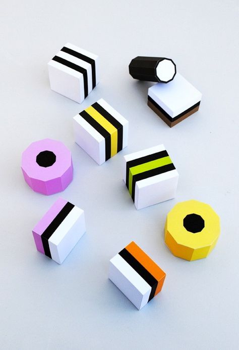 16 Gift Wrapping DIYs That Think Outside the (Square-Shaped) Box via Brit + Co Licorice Allsorts, Candy Paper, 3d Templates, Liquorice Allsorts, Folding Origami, Paper Boxes, Mason Jar Crafts Diy, Paper Toy, Diy Papier