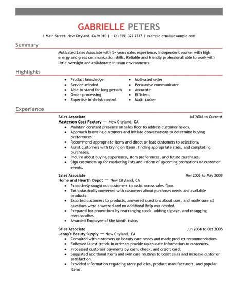 Best Sales Associate Resume Example | LiveCareer Sales Associate Resume, Good Objective For Resume, Retail Resume, Sales Resume Examples, Resume Summary Examples, Project Manager Resume, Job Resume Samples, Resume Objective Examples, Sales Resume