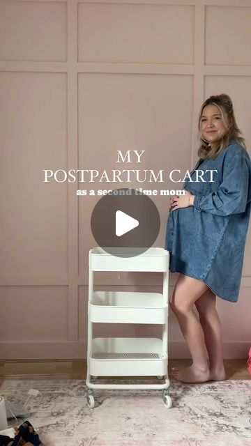 Lauren Holden on Instagram: "comment POSTPARTUM & I’ll send you the 🔗🔗 to all of my postpartum essentials & must haves!  having some of my must haves & daily use items setup here makes such a difference! Love having it all organized & ready to go from room to room- so excited about the portable caddy with my most used items!  what are you postpartum must haves?!" Nursing Caddy Cart, Bedside Nursing Cart, Postpartum Bathroom Station, Post Partum Caddy, Postpartum Carts, Pumping Station At Home, Postpartum Cart Bedside, Postpartum Bedside Cart, Nursing Cart Ideas