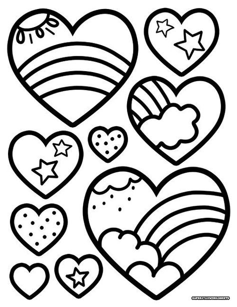 Beginner Coloring Pages, Valentines Day Preschool Crafts For Kids, Coloring Pages Ipad, Cute Things To Print And Color, Hearts To Color Free Printable, Heart Coloring Pages For Adults, Coloring Pages February, Heart Mandala Coloring Pages, Hearts Template Printable Free