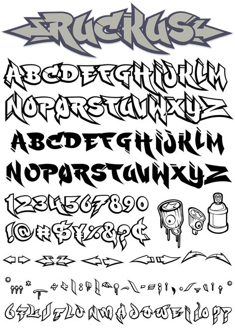 Graffiti Fonts - Ruckus Fonts For Graffiti, Graffiti Lettering Fonts Wildstyle, Types Of Graffiti Fonts, Graffiti Abc Alphabet, Different Word Fonts, Graffiti Text Fonts, Graphitti Letters Fonts Graffiti Art, Old School Graffiti Alphabet, Wildstyle Graffiti Sketch Alphabet Letters