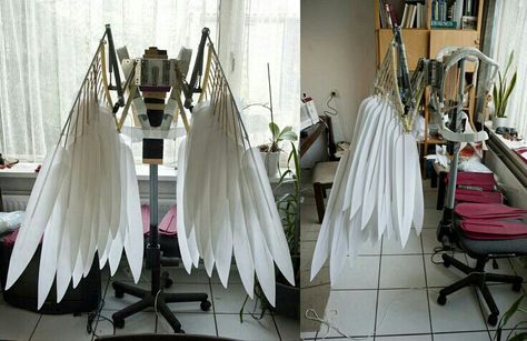 Movable wings Wings Anime, Articulated Wings, Steampunk Wings, Cosplay Wings, Robot Costumes, Diy Wings, Idee Cosplay, Cosplay Tutorial, Wings Costume