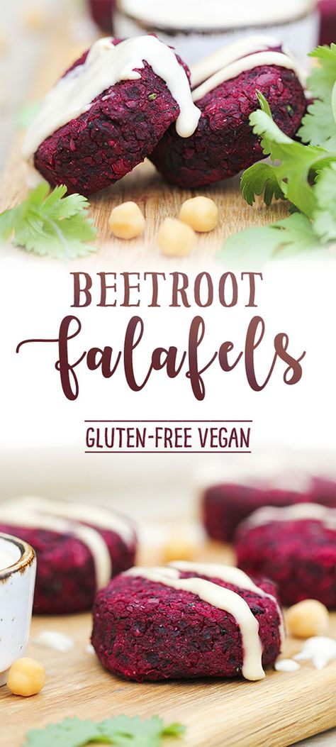 Roast Beetroot Falafels – easy gluten-free vegan deliciousness – Kind Earth Beetroot Falafel, Falafel Recept, Roast Beetroot, Resep Vegan, Vegan Falafel, Beetroot Recipes, Plat Vegan, Falafel Recipe, Falafels