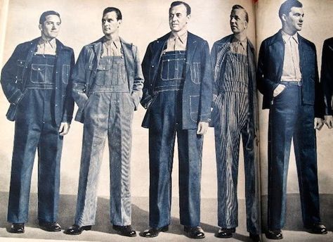 Vintage Workwear - Blue17 vintage clothing Work Wear Men Workwear, Wearing Overalls, Men Workwear, Industrial Clothing, Vintage Menswear, Overalls Fashion, American Workwear, Workwear Vintage, Work Wear Outfits