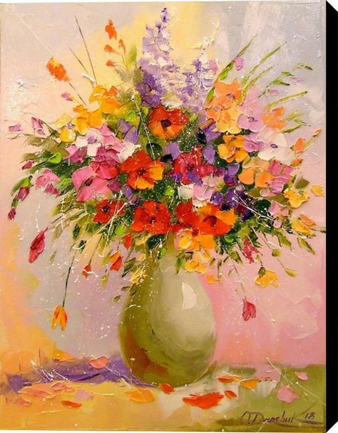 Bouquets Of Flowers Painting, Bouquet Painting Acrylic, Wildflower Bouquet Painting, Bouquet Of Flowers Painting, Acrylic Art Flowers, Bouquet Of Flowers Drawing, Flowers Art Painting, Colorful Flower Painting, Flower Bouquet Art