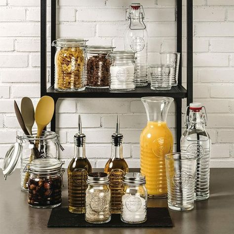 Kitchen Glasses, Embossed Seal, Whisky Decanter, Vinegar Bottle, Glassware Drinking, Condiment Sets, Bormioli Rocco, Olive Oil And Vinegar, Kitchen And Dining Room