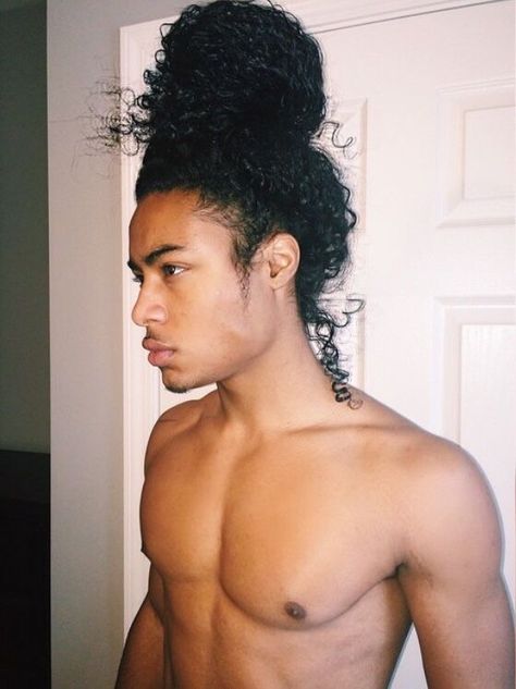 Men's Long Hairstyles, Pelo Afro, Black Men Hairstyles, Man Bun, Curly Hair Men, Long Hair Styles Men, Long Curly Hair, Black Is Beautiful, Haircuts For Men