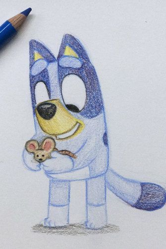 Bluey Sketches, Bluey Drawings Easy, Bluey Arts And Craft, Bluey Painting Ideas, Kids Reference Drawing, Disney Cartoon Characters Drawing, Sketch Book Cartoon, How To Draw Bluey, Bluey Drawings