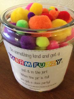 A Love for Teaching: Warm Fuzzy Jar. Not sure how this would work for middle school, but hey a girl can dream! Warm Fuzzy Jar, Aba Activities, Kindness Ideas, Class Dojo, Recreation Therapy, Classroom Behavior Management, Organization And Management, Classroom Organisation, Preschool Class