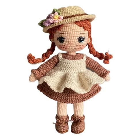 Amigurumi Anne Doll Free Crochet Pattern - crochet.sdbes.com Amigurumi Inspiration, Doll Amigurumi Free Pattern, Amigurumi Minta, Crochet Doll Tutorial, Crochet Doll Dress, Crochet Dolls Free Patterns, Pola Amigurumi, Anne Shirley, Doll Tutorial