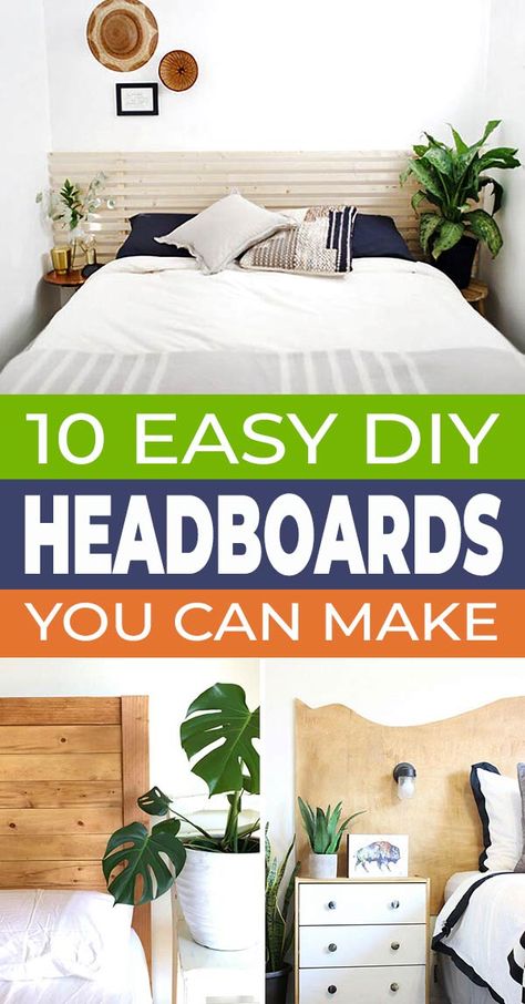 Fake Headboard Ideas, Beds Without Headboards Ideas, Headboard Ideas Diy, Diy Headboard Ideas Easy, Rental Diy, Diy King Headboard, Cheap Headboard, Cheap Diy Headboard, Make A Headboard