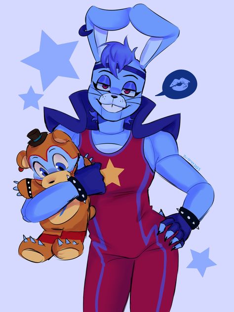 Freddy X Bonnie Fanart, Glamrock Fronnie, Blue Hair And Pronouns, Toy Bonnie Fanart, Bonnie Fanart, Glamrock Bonnie, Fnaf Bonnie, Blue Characters, Bonnie Fnaf